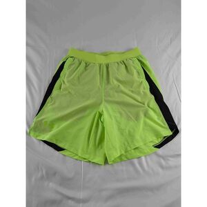 Under Armour Neon Green Black Womens Running Shorts Elastic Waistband Medium